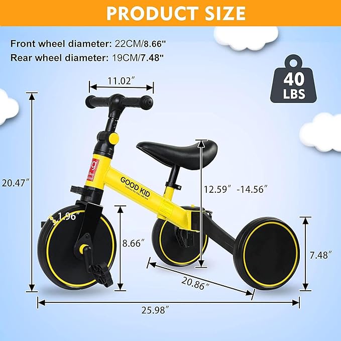 GOOD KID - 3-in-1 Toddler Tricycle