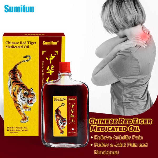 Sumifun Red Tiger Medicated Oil & Spray – Herbal Pain Relief for Muscles, Joints & Arthritis