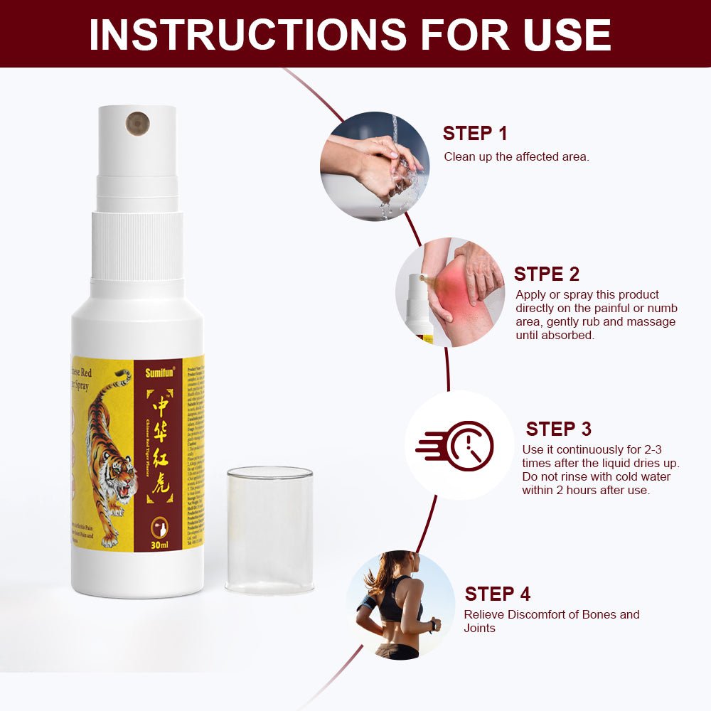 Sumifun Red Tiger Medicated Oil & Spray – Herbal Pain Relief for Muscles, Joints & Arthritis