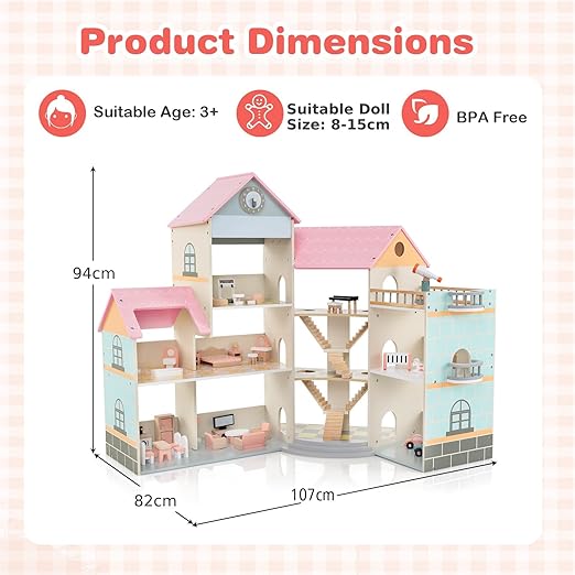 Wood & Play Corner Doll House ©